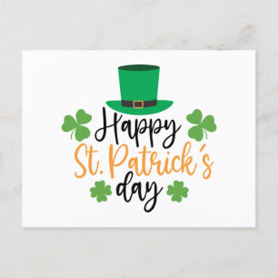 Postal Feliz Día de San Patricio Orgullo Irlandés Shamroc
