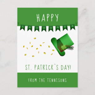 Postal Feliz día de San Patricio Oro y Sombrero