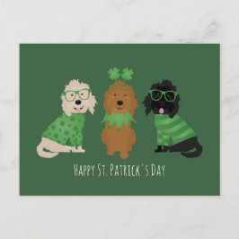 Postal Feliz Día de San Patricio para los perros Goldendo