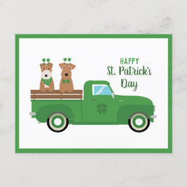 Postal Feliz Día de San Patricio, Perro de Fox Terrier