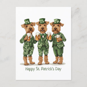 Postal Feliz Día de San Patricio: Perros de Fox Terrier