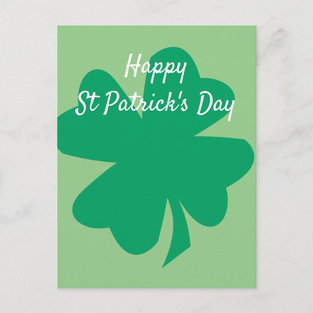 Postal Feliz Día de San Patricio, Shamrock Leaf Personali (Anverso)