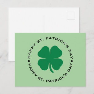Postal Feliz Día de San Patricio Shamrock Lucky Charm