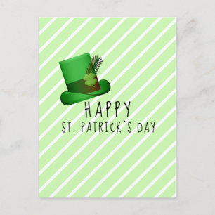 Postal Feliz día de San Patricio Sombrero Irlandés Raya V