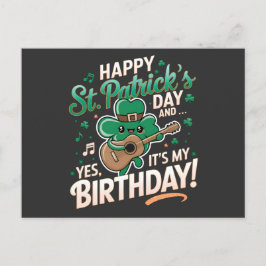Postal Feliz día de San Patricio y sí es mi cumpleaños