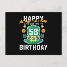 Feliz día de San Patricio y sí es mi cumpleaños 58