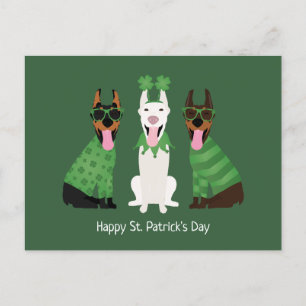 Postal Feliz Día de San Patrón Perros Dobermann
