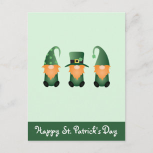 Postal Feliz Día de San Patrones Gnomes Naranja Verde
