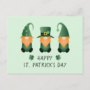 Postal Feliz Día de San Patrones Gnomes Naranja Verde