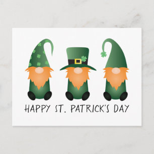 Postal Feliz Día de San Patrones Gnomes Naranja Verde