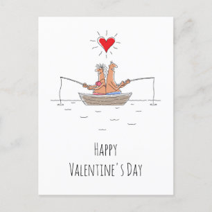 Postal Feliz Día de San Valentín a los amantes de la pesc