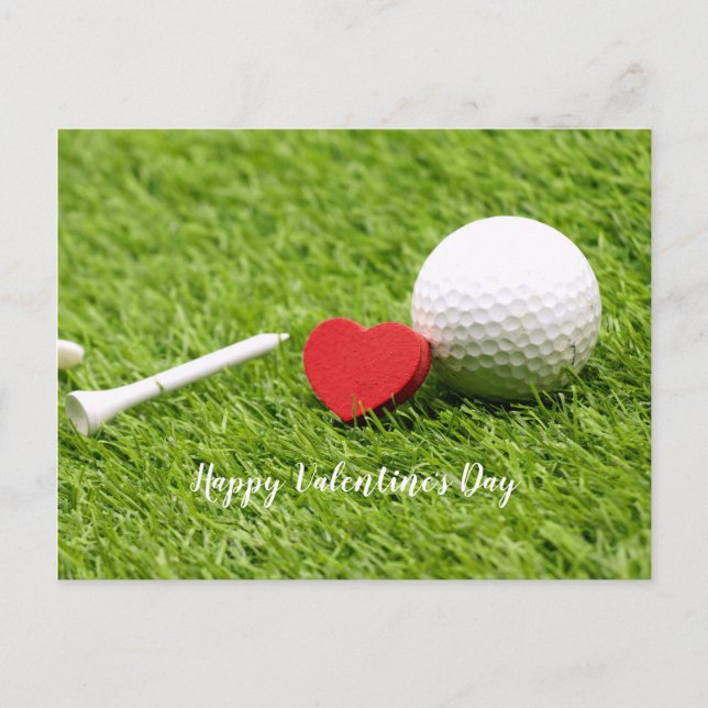 Postal Feliz Día de San Valentín a los golfistas con amor (Anverso)