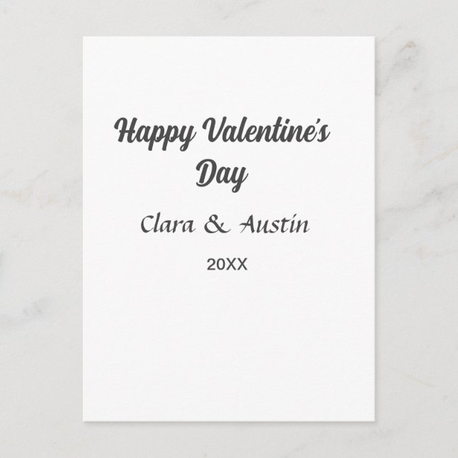 Postal Feliz día de San Valentín agregar nombre fecha sim (Anverso)
