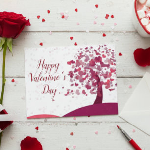 Postal Feliz Día de San Valentín Árbol del Corazón