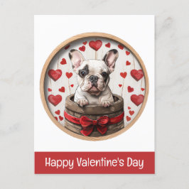 Postal Feliz Día de San Valentín Bulldog francés