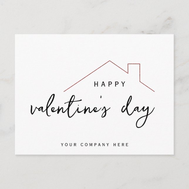 Postal Feliz Día de San Valentín, casa de la realidad (Anverso)
