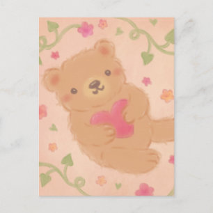 Postal Feliz día de San Valentín con osito de peluche
