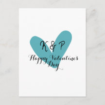 Feliz día de San Valentín corazón turquesa nombre 