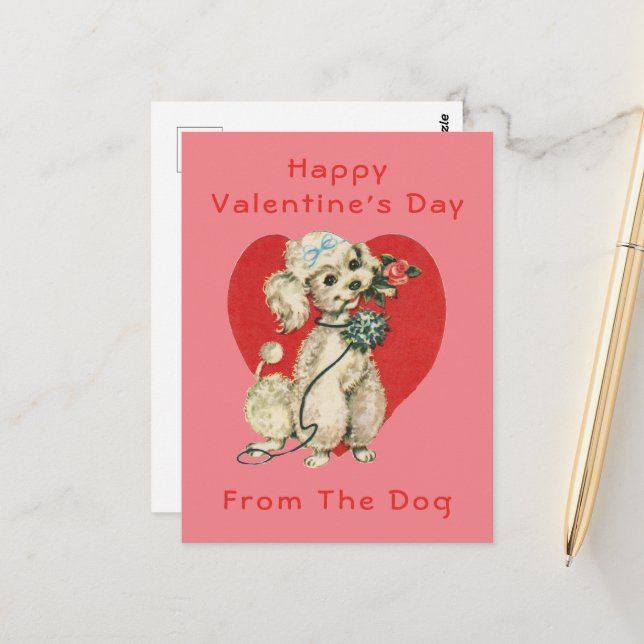 Postal Feliz Día de San Valentín del perro (Anverso/Reverso In Situ)