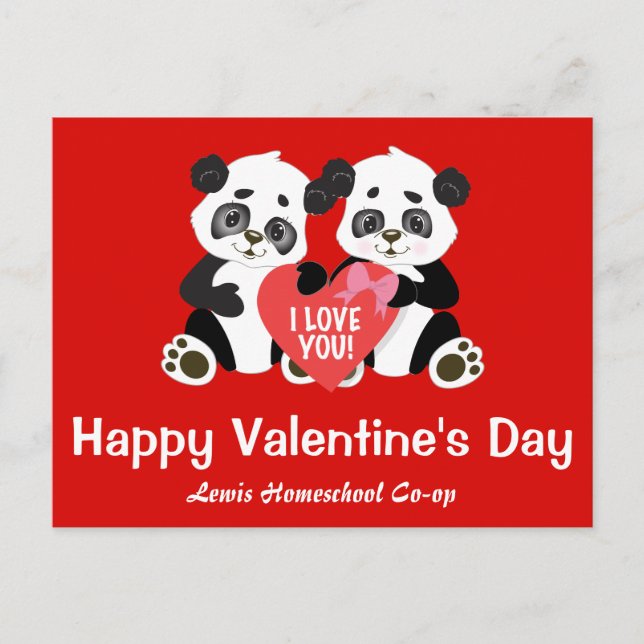 Postal Feliz Día de San Valentín desde tu escuela primari (Anverso)