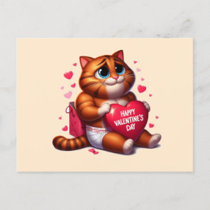 Postal Feliz Día de San Valentín Gato de amor