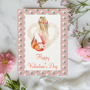 Postal Feliz Día de San Valentín Hermosas Perlas de la Si