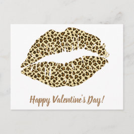 Postal ¡Feliz Día de San Valentín! Leopard Kiss