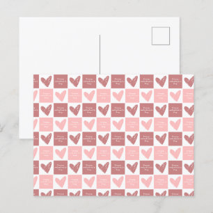 Postal Feliz Día de San Valentín lindo patrón de corazone