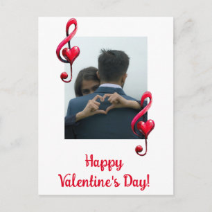 Postal Feliz Día de San Valentín Música de Amor