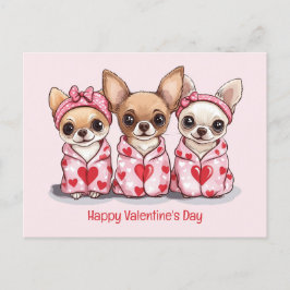 Postal Feliz Día de San Valentín Perros Chihuahua