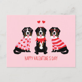 Postal Feliz Día de San Valentín Perros de Montaña Bernes