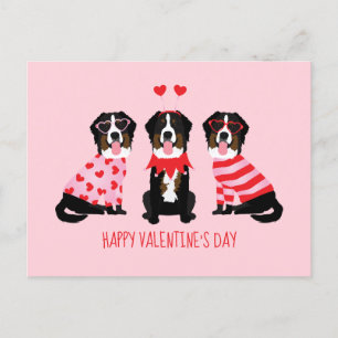 Postal Feliz Día de San Valentín Perros de Montaña Bernes