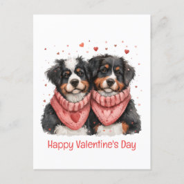 Postal Feliz Día de San Valentín Perros de Montaña Bernes