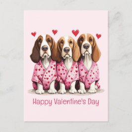 Postal Feliz Día de San Valentín perros hondos comunes