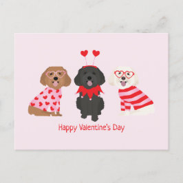 Postal Feliz Día de San Valentín Perros Maltipoo