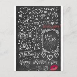 Postal Feliz día de San Valentín - Pizarra de amor
