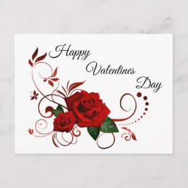 Postal Feliz Día de San Valentín Rosas Rojas