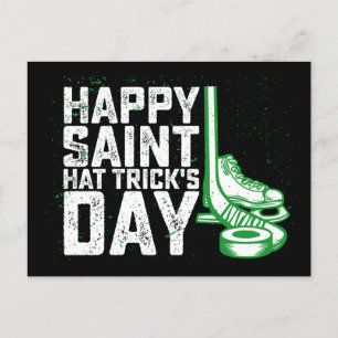 Postal Feliz Día de Santa Gorra Trick's Day Hockey sobre 