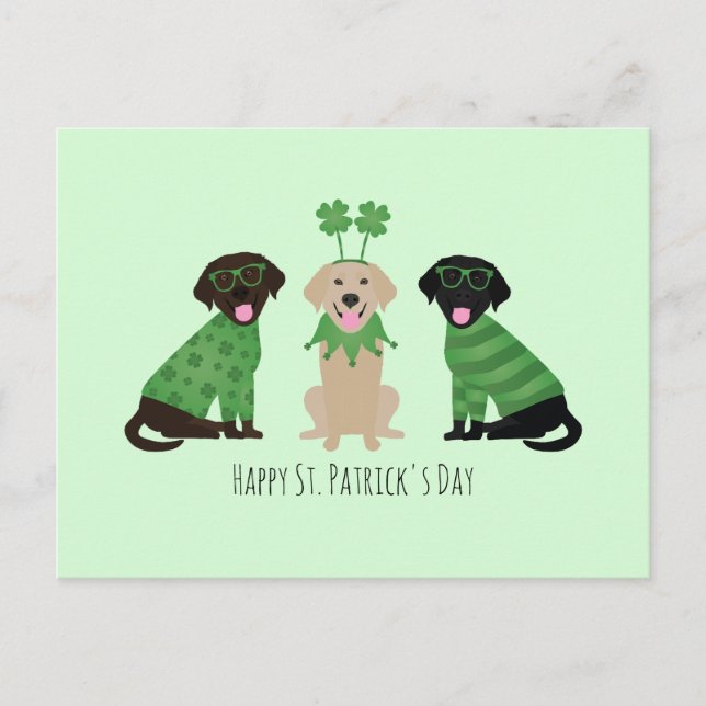 Postal Feliz Día de Santa Patrona Labrador Recuperar Perr (Anverso)
