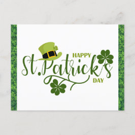 Postal Feliz Día de Santo Patrocinador Green Shamrock