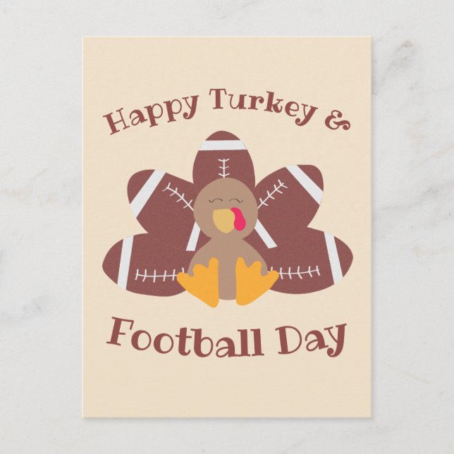 Postal Feliz Día De Turquía Y Fútbol (Anverso)