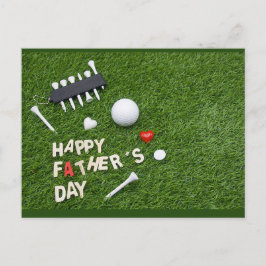 Postal Feliz Día del Padre a Golfer con la pelota de golf