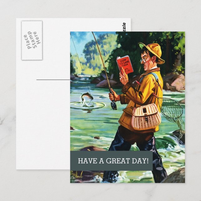 Postal Feliz Día del Padre. Arte de vintage (Anverso / Reverso)