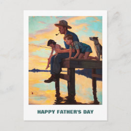 Postal Feliz Día del Padre. Arte de vintage