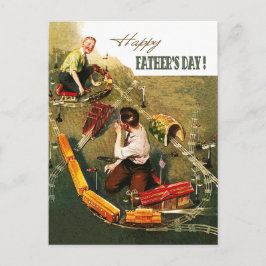 Postal Feliz Día del Padre. Arte de vintage