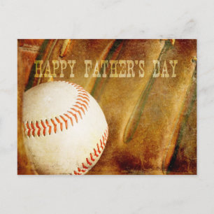Postal Feliz Día del Padre Faded Béisbol