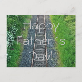 Postal ¡Feliz Día del Padre! Ferrocarril ferroviario en l