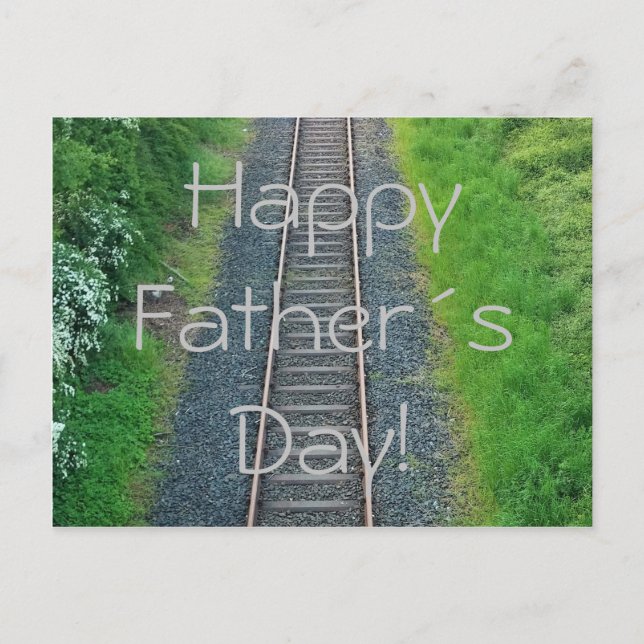 Postal ¡Feliz Día del Padre! Ferrocarril ferroviario en l (Anverso)