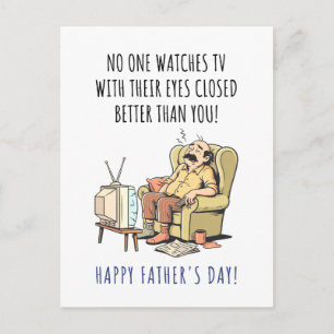 Postal Feliz Día del Padre Papá Divertido Durmiendo en Si
