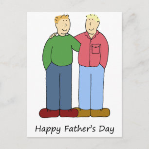 Postal Feliz Día del Padre Pareja Masculina Gay